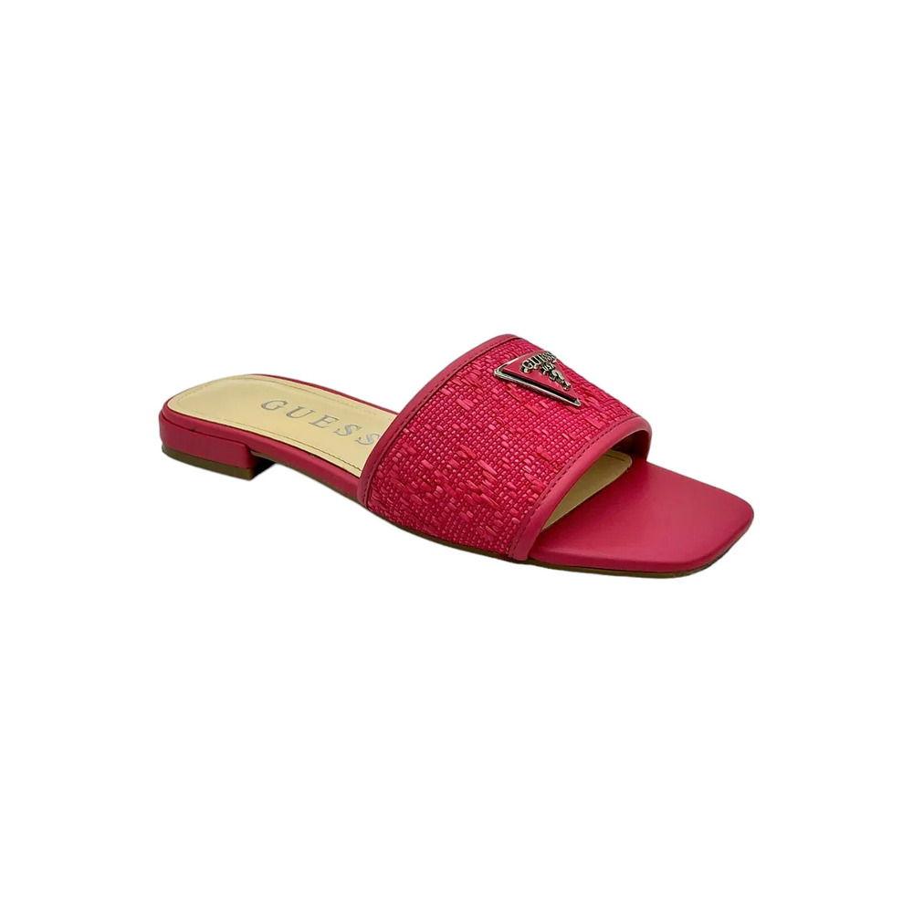 Guess Women's Tamsey One Band Square Toe Slide Flat Sandals Pink - Medium